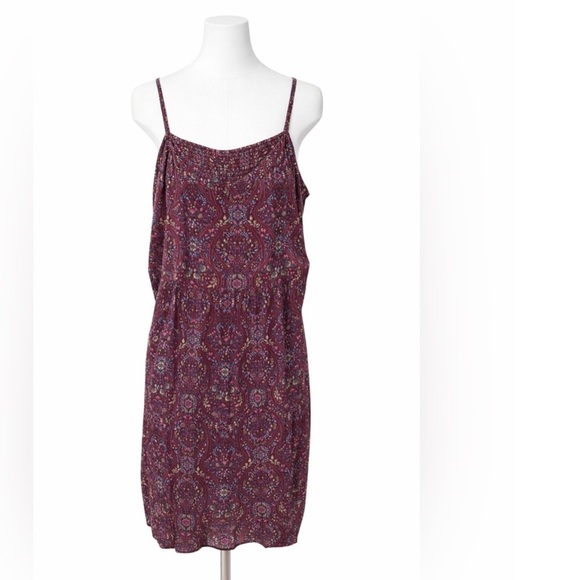 Reitmans Plus Size 2X Burgundy Floral Paisley Dress - Picture 4 of 4